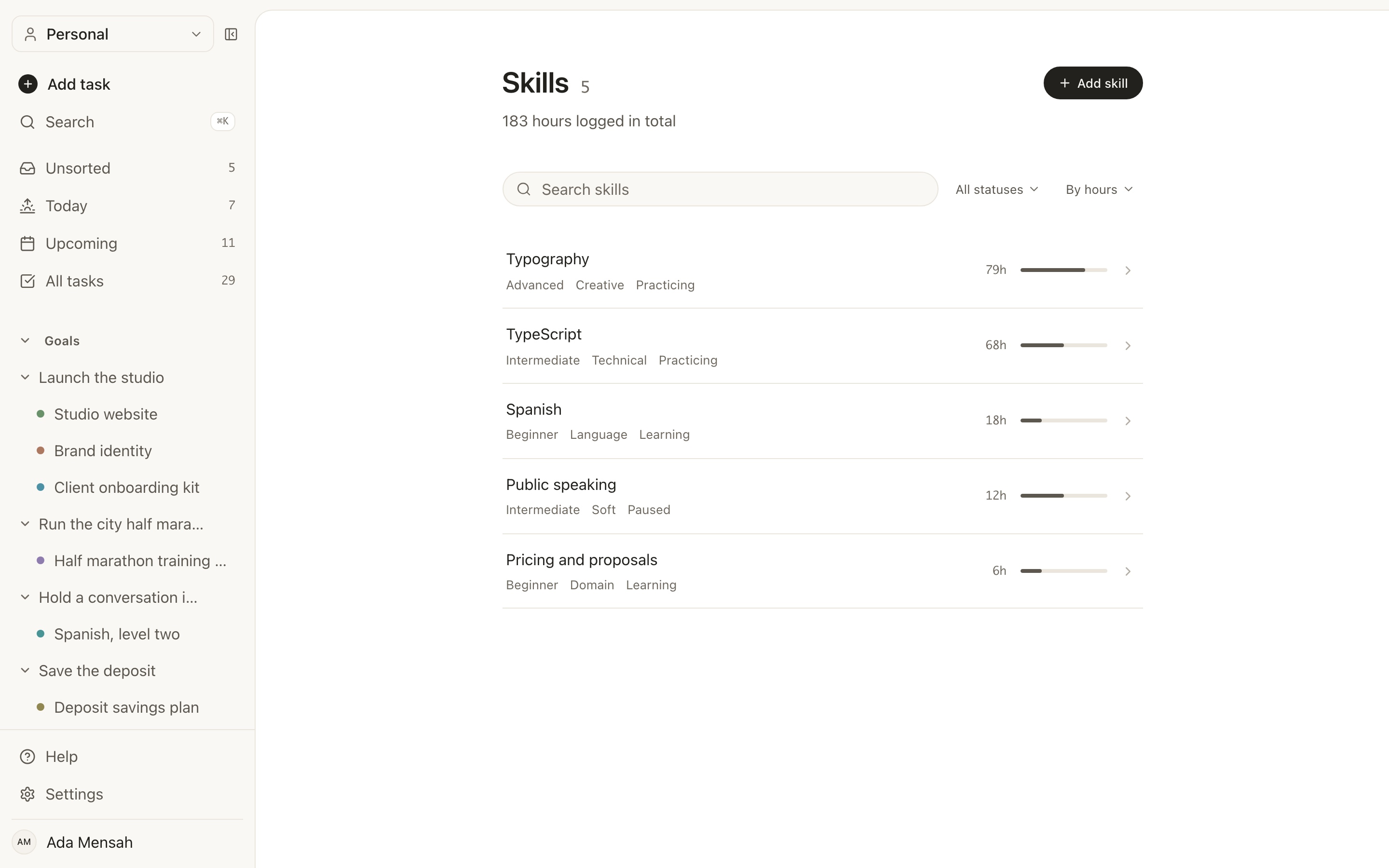 EvyOS, Skills